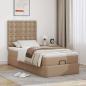 Preview: Ottoman-Bett mit Matratze Cappuccino-Braun 90x200 cm Kunstleder