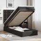 Preview: ARDEBO.de - Ottoman-Bett mit Matratze & LEDs Schwarz 90x190 cm Kunstleder