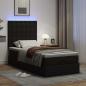 Preview: Ottoman-Bett mit Matratze & LEDs Schwarz 90x190 cm Kunstleder