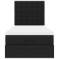 Preview: Ottoman-Bett mit Matratze & LEDs Schwarz 90x190 cm Kunstleder