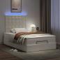 Preview: Ottoman-Bett mit Matratze & LEDs Weiß 120x200 cm Kunstleder
