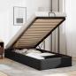 Preview: ARDEBO.de - Ottoman-Bett ohne Matratze Schwarz 90x190 cm Kunstleder