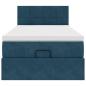 Preview: Ottoman-Bett mit Matratze Dunkelblau 90x190 cm Samt