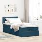 Preview: Ottoman-Bett mit Matratze Dunkelblau 90x190 cm Samt