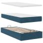 Preview: Ottoman-Bett mit Matratze Dunkelblau 90x190 cm Samt