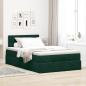 Preview: Ottoman-Bett mit Matratze Dunkelgrün 120x190 cm Samt
