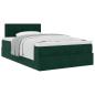 Preview: Ottoman-Bett mit Matratze Dunkelgrün 120x190 cm Samt