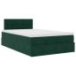 Preview: Ottoman-Bett mit Matratze Dunkelgrün 120x190 cm Samt