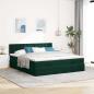 Preview: Ottoman-Bett mit Matratzen Dunkelgrün 160x200 cm Samt