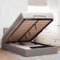 Preview: ARDEBO.de - Ottoman-Bett mit Matratze & LEDs Taupe 120x200 cm Stoff