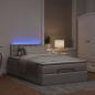 Preview: Ottoman-Bett mit Matratze & LEDs Taupe 120x200 cm Stoff