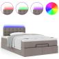 Preview: Ottoman-Bett mit Matratze & LEDs Taupe 120x200 cm Stoff
