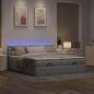Preview: Ottoman-Bett mit Matratzen & LEDs Taupe 180x200 cm Stoff
