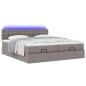 Preview: Ottoman-Bett mit Matratzen & LEDs Taupe 180x200 cm Stoff