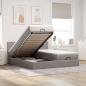 Preview: ARDEBO.de - Ottoman-Bett mit Matratzen & LEDs Taupe 160x200 cm Stoff
