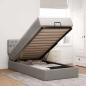 Preview: ARDEBO.de - Ottoman-Bett mit Matratze & LEDs Taupe 80x200 cm Stoff