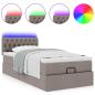Preview: Ottoman-Bett mit Matratze & LEDs Taupe 80x200 cm Stoff