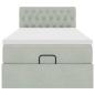 Preview: Ottoman-Bett mit Matratze & LEDs Hellgrau 90x190 cm Samt