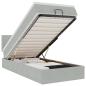 Preview: Ottoman-Bett mit Matratze & LEDs Hellgrau 90x190 cm Samt
