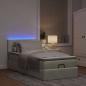 Preview: Ottoman-Bett mit Matratze & LEDs Hellgrau 90x190 cm Samt