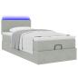 Preview: Ottoman-Bett mit Matratze & LEDs Hellgrau 90x190 cm Samt