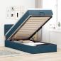 Preview: ARDEBO.de - Ottoman-Bett mit Matratze & LEDs Dunkelblau 90x190 cm Samt