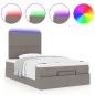 Preview: Ottoman-Bett mit Matratze & LEDs Taupe 120x200 cm Stoff