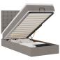 Preview: Ottomane Bett mit Matratze & LEDs Taupe 90x200 cm Stoff