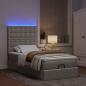 Preview: Ottomane Bett mit Matratze & LEDs Taupe 90x200 cm Stoff