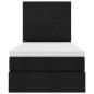 Preview: Ottoman-Bett mit Matratze Schwarz 90x190 cm Stoff