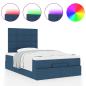 Preview: Ottoman-Bett mit Matratze & LEDs Blau 120x190 cm Stoff