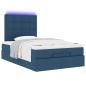 Preview: Ottoman-Bett mit Matratze & LEDs Blau 120x190 cm Stoff