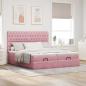 Preview: Ottoman-Bett mit Matratzen Rosa 160x200 cm Samt