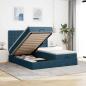 Preview: ARDEBO.de - Ottoman-Bett mit Matratzen Dunkelblau 160x200 cm Samt