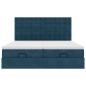 Preview: Ottoman-Bett mit Matratzen Dunkelblau 160x200 cm Samt
