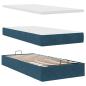 Preview: Ottoman-Bett mit Matratzen Dunkelblau 160x200 cm Samt