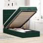 Preview: ARDEBO.de - Ottoman-Bett mit Matratzen & LEDs Dunkelgrün 90x190 cm Samt