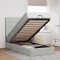 Preview: ARDEBO.de - Ottoman-Bett mit Matratzen & LEDs Hellgrau 90x190 cm Samt