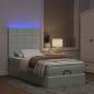 Preview: Ottoman-Bett mit Matratzen & LEDs Hellgrau 90x190 cm Samt