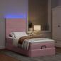 Preview: Ottoman-Bett mit Matratzen & LEDs Rosa 80x200 cm Samt