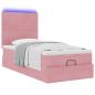 Preview: Ottoman-Bett mit Matratzen & LEDs Rosa 80x200 cm Samt
