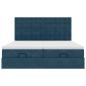 Preview: Ottoman-Bett mit Matratzen & LEDs Dunkelblau 160x200 cm Samt