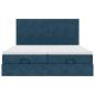 Preview: Ottoman-Bett mit Matratzen & LEDs Dunkelblau 160x200 cm Samt