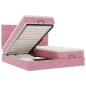 Preview: Ottoman-Bett mit Matratzen & LEDs Rosa 160x200 cm Samt