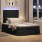 Preview: Ottoman-Bett mit Matratzen & LEDs Schwarz 120x190 cm Samt