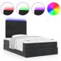 Preview: Ottoman-Bett mit Matratzen & LEDs Schwarz 120x190 cm Samt
