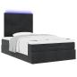 Preview: Ottoman-Bett mit Matratzen & LEDs Schwarz 120x190 cm Samt