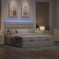 Preview: Ottoman-Bett mit Matratzen & LEDs Taupe 180x200 cm Stoff