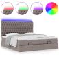 Preview: Ottoman-Bett mit Matratzen & LEDs Taupe 180x200 cm Stoff