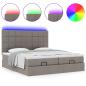 Preview: Ottoman-Bett mit Matratzen & LEDs Taupe 180x200 cm Stoff